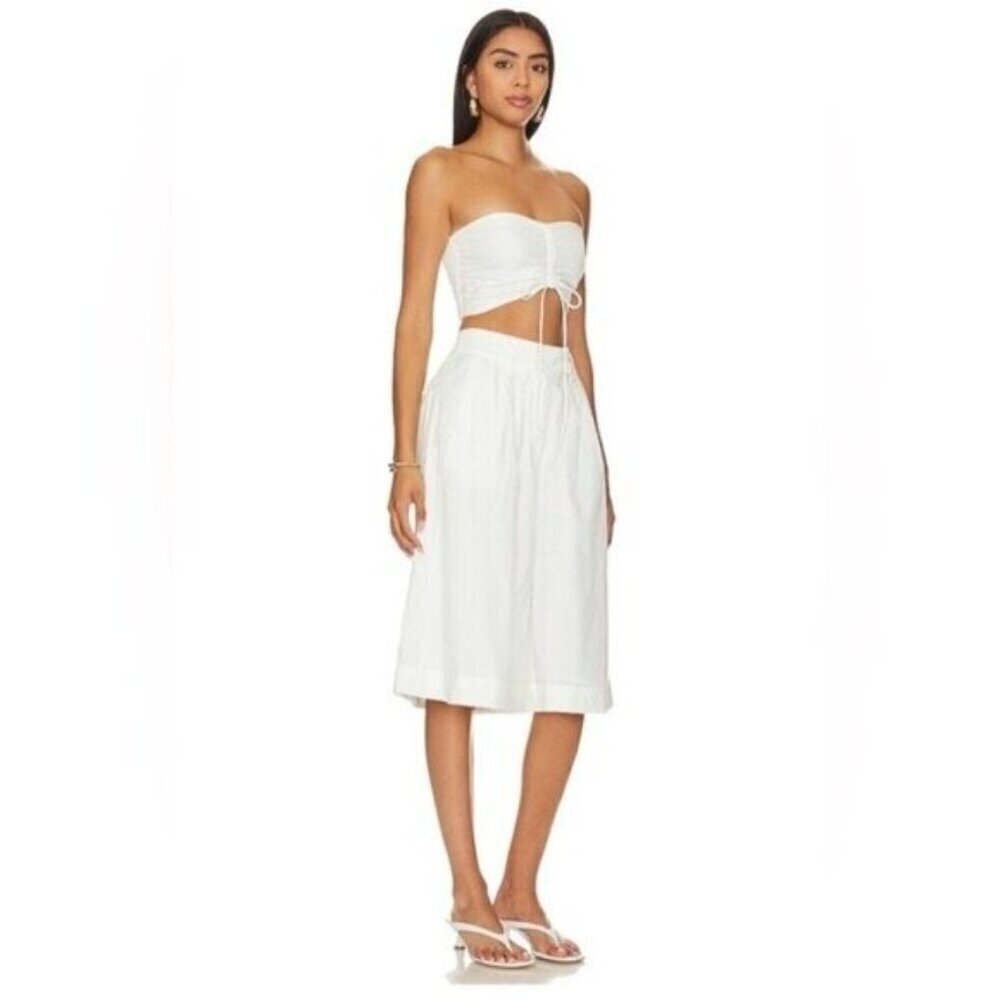 Free People NWT - WOMENS 14 - White Wide-Leg Culottes & Top 2 pc set - Picture 2 of 9